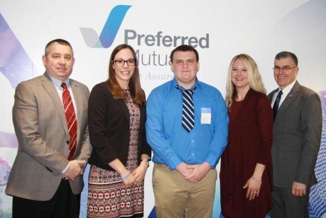 Adam Lamont, 2018 Honeywell Scholarship Winner Photo of Adam Lamont with the Preferred Foundation Committee