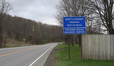 PM Adopt-a-Highway Sign on Route 8