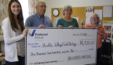 Preferred Mutual Makes Donation to Unadilla Valley Food Pantry
